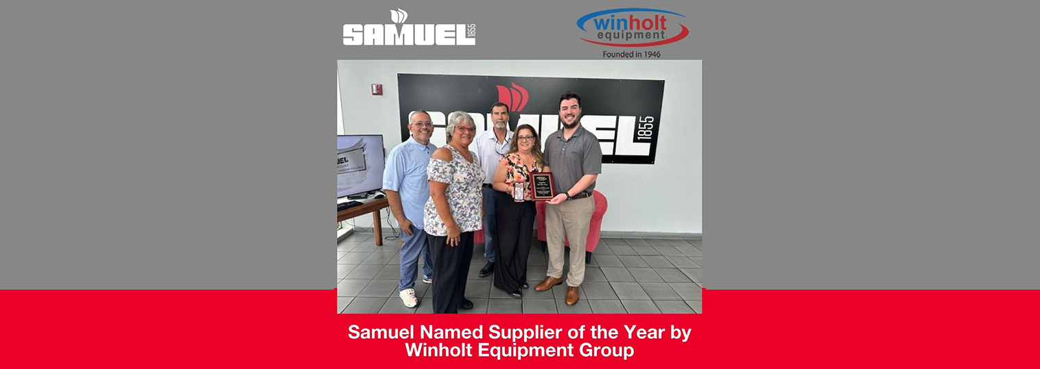 Samuel Named Supplier Of The Year By Winholt Equipment Group